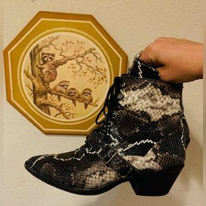 Allsaints Katy snakeskin boots size 8.5